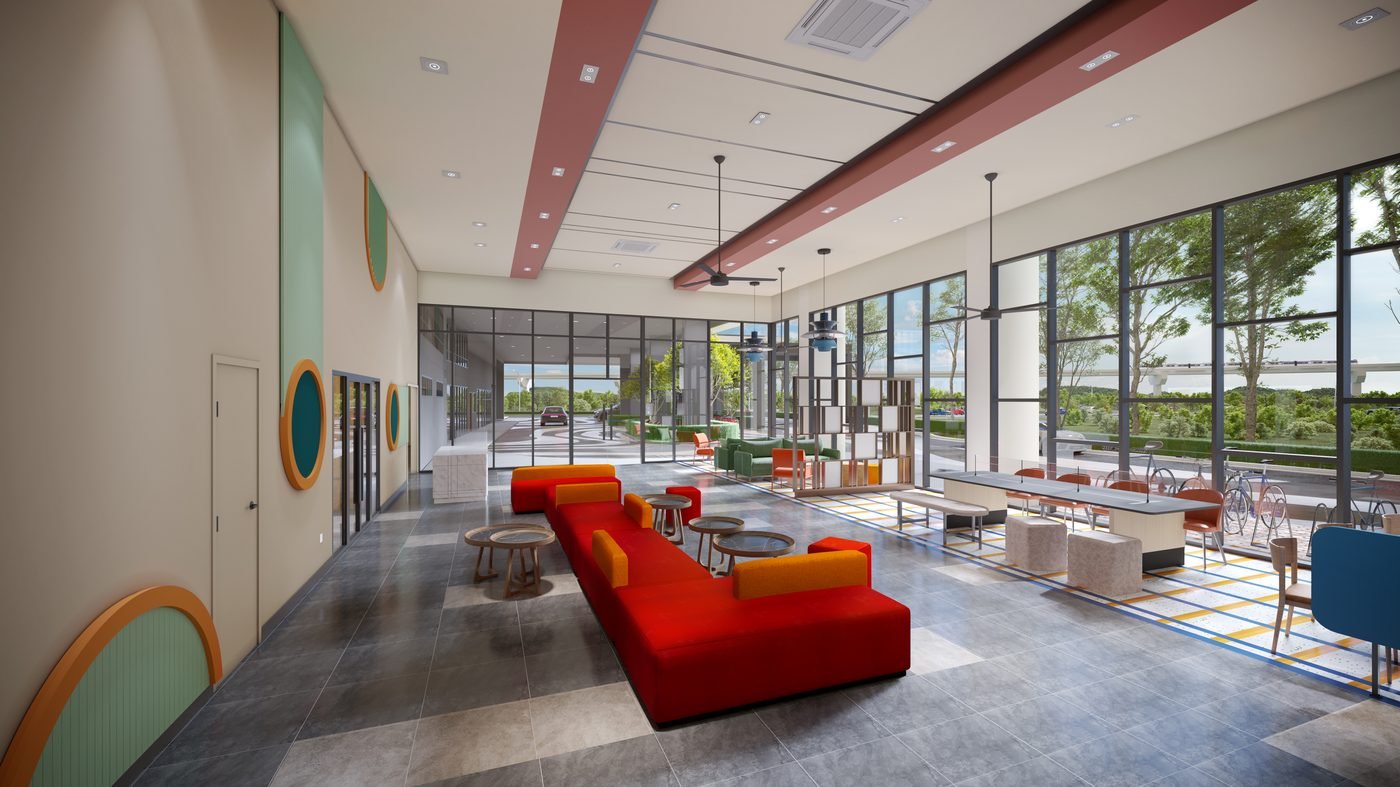 The Flow Lobby and co-working lounge at D'Evia Residences
